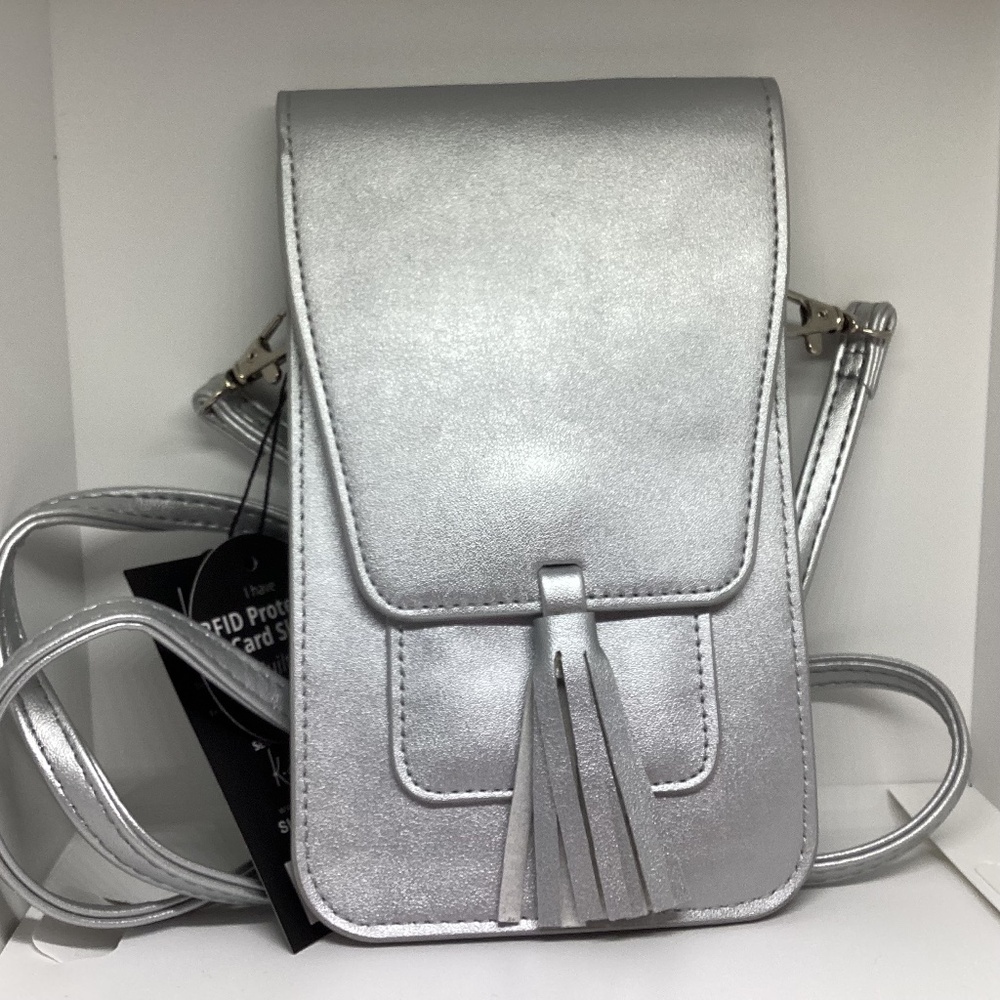$25 K. Carroll Harper Crossbody Bag.  Color: Silver Shimmer. New